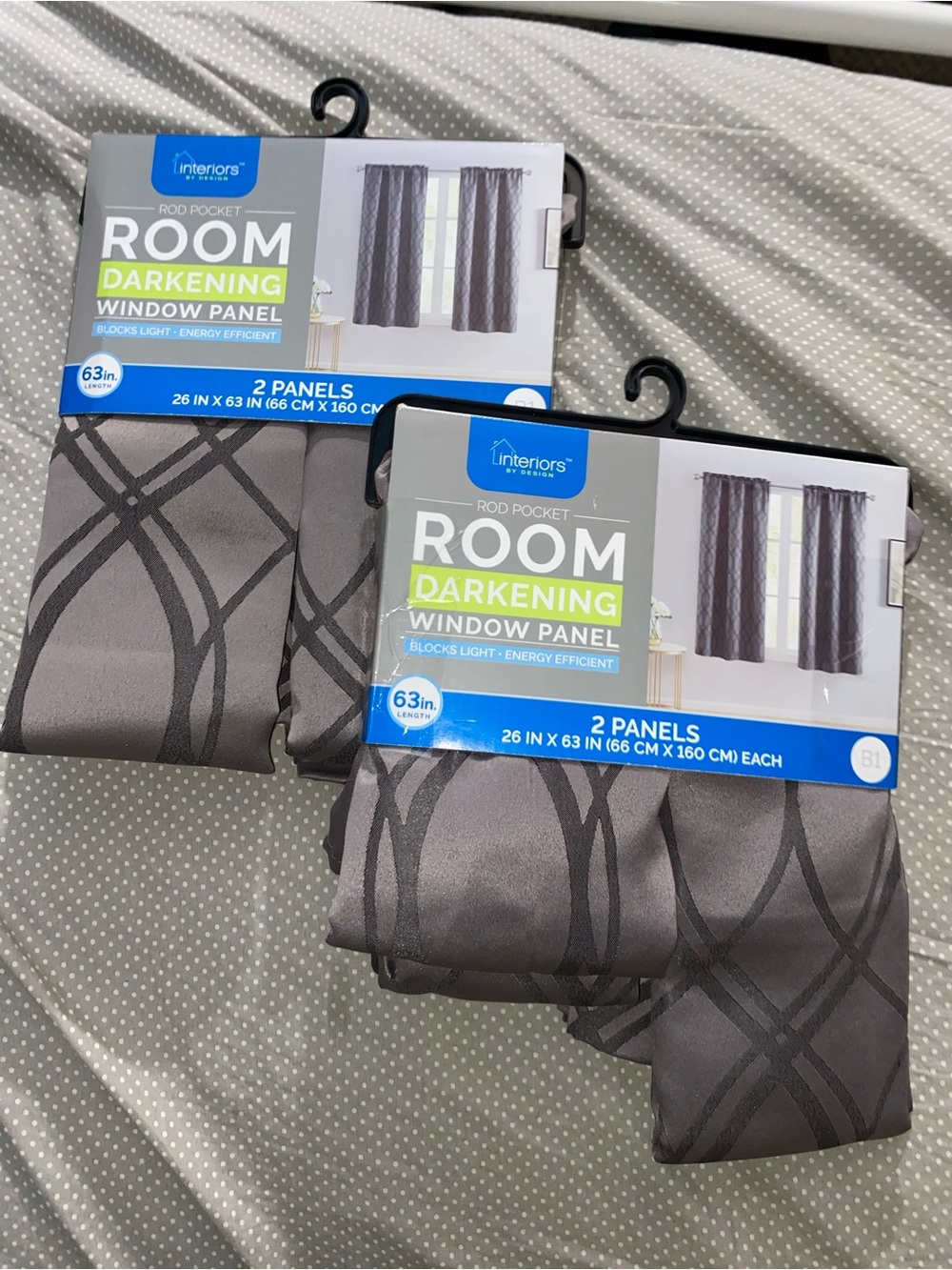 Gray Room Darkening Window Panel - 2 Panels 2 pack